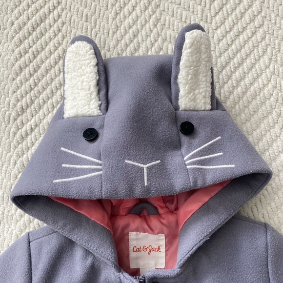 Bunny rabbit coat, size 2t, Easter spring jacket - Picture 3 of 10